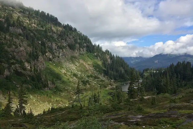 One of the Bagley Lakes below Table Mountain, at the start of the Chain Lakes Loop