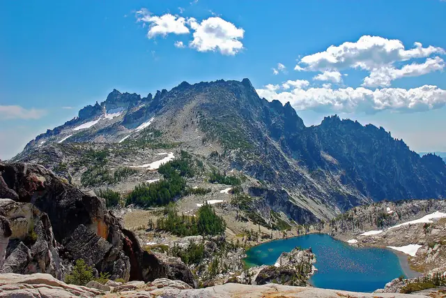 Turquoise Crystal Lake below McClellan Peak in the Enchantments