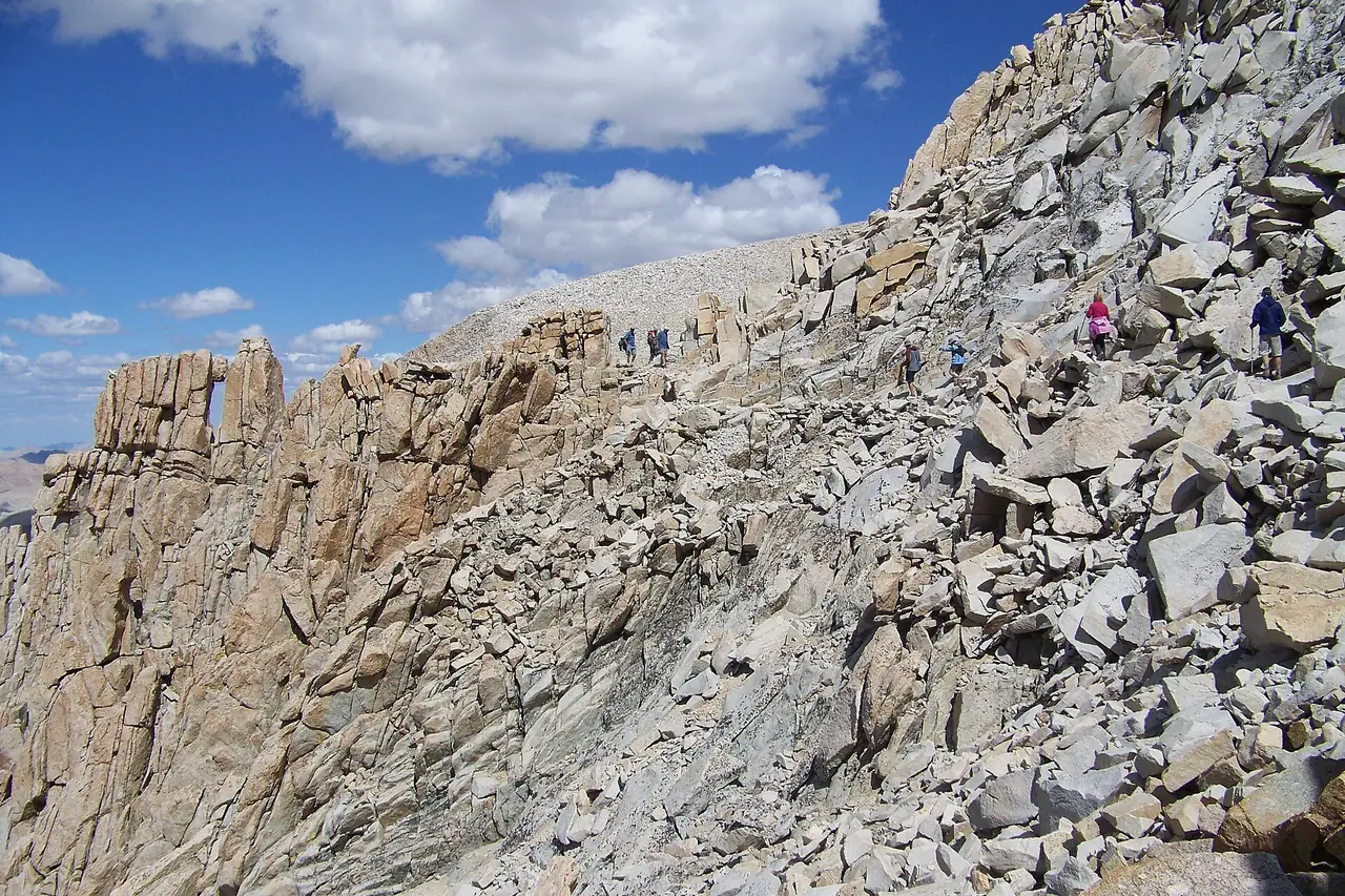 The John Muir Trail climbing the Sierra crest near Mt. Whitney in September