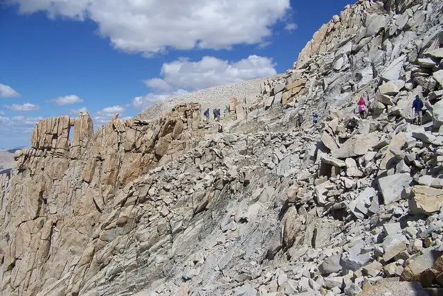 The John Muir Trail climbing the Sierra crest near Mt. Whitney in September
