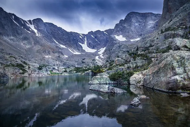 Still water and granite at Lake of Glass in September