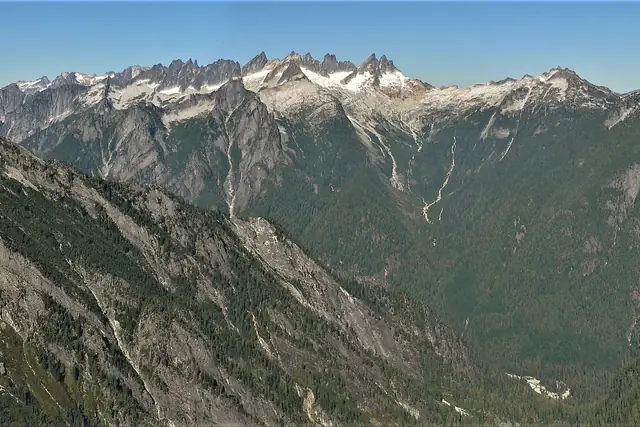 The Southern Picket Range from the summit of Trappers Peak